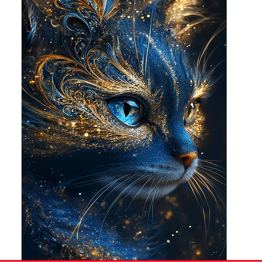 Diamond Painting – Magisk katt i nattljus