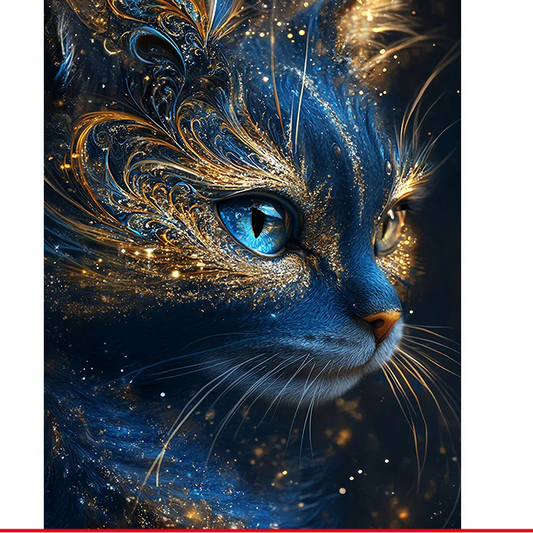 Diamond Painting – Magisk katt i nattljus