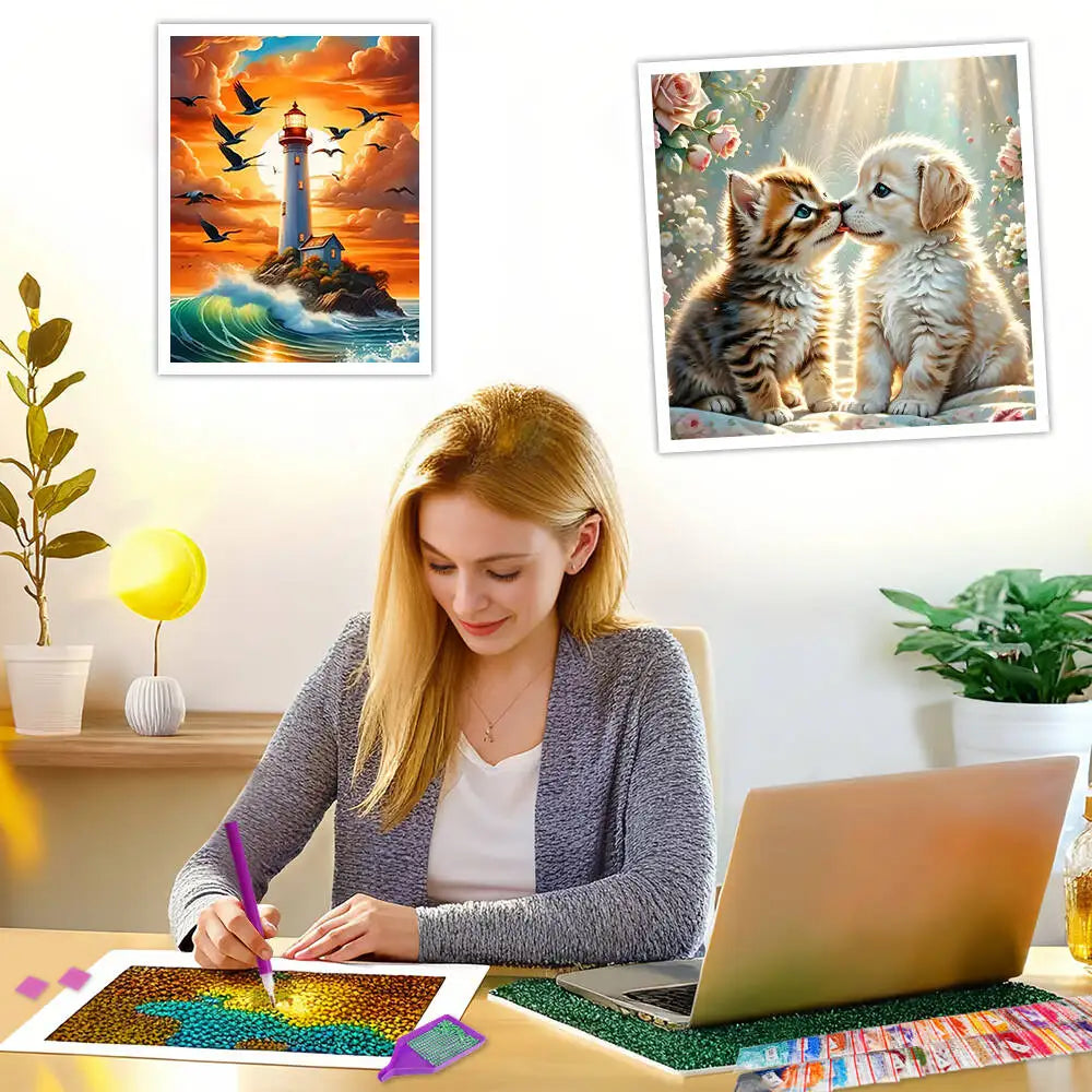 Diamond Painting – Elegant dansare i ljus och rörelse