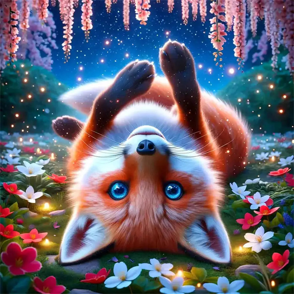 Diamond Painting – Lekfull räv i sagoskog