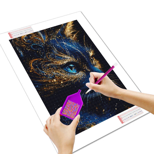 Diamond Painting – Magisk katt i nattljus