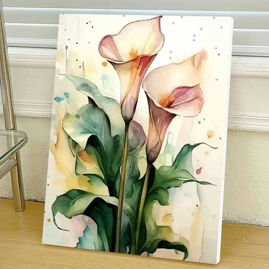 Eleganta kalla-blommor i akvarellstil