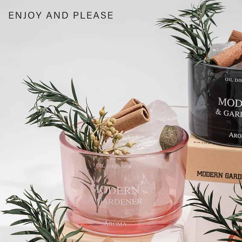 Flamfri aromadiffusor med kristaller – dekorativ aromaterapi