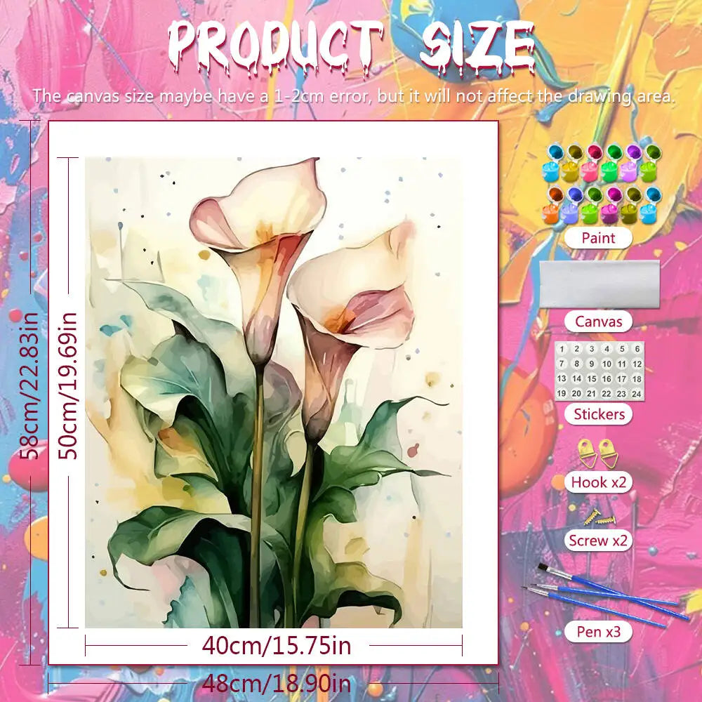 Eleganta kalla-blommor i akvarellstil