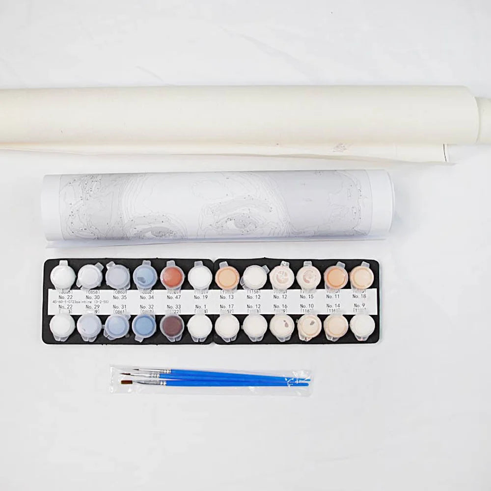 Måla-själv tavla på canvas – Blommigt motiv