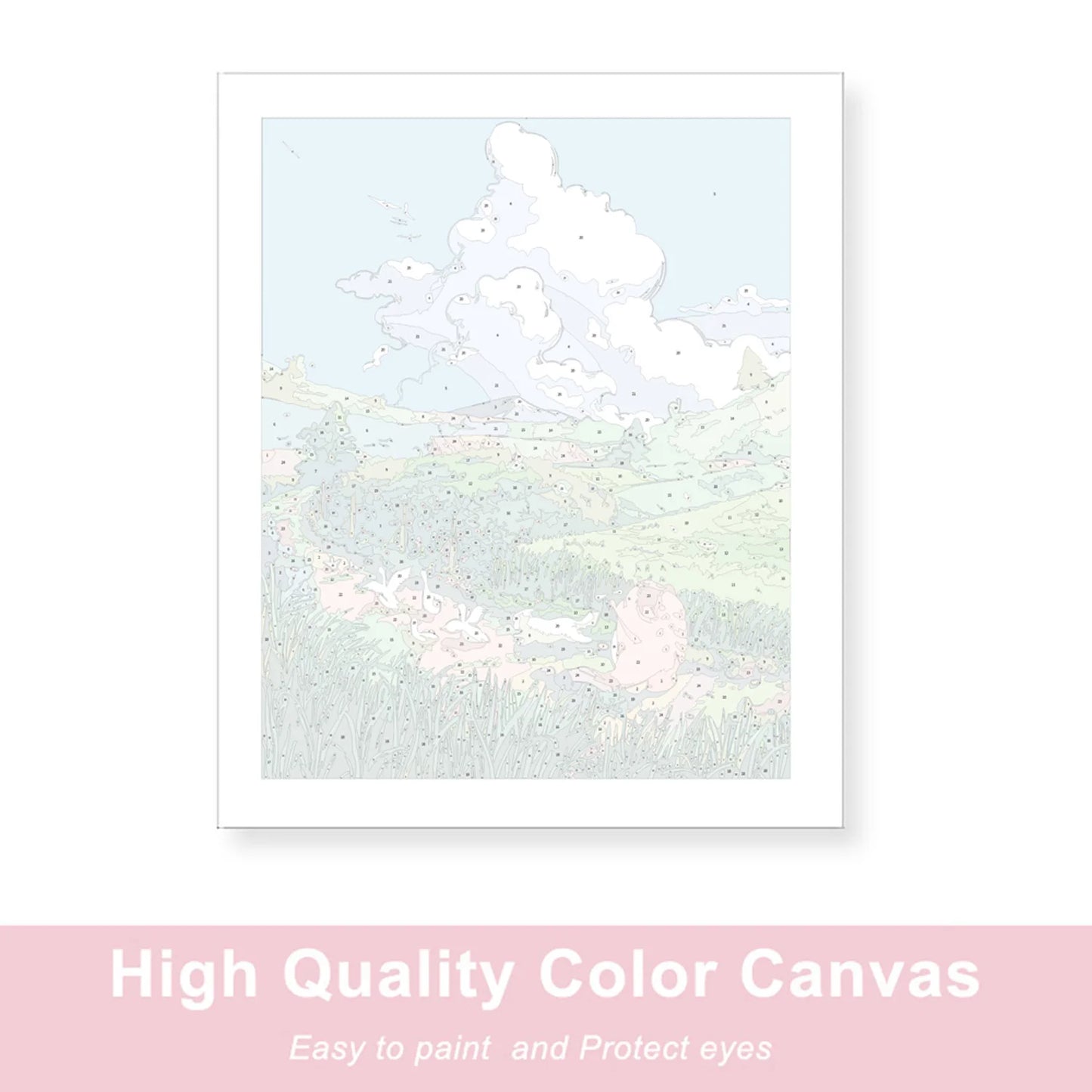 Måla-själv tavla på canvas – Blommigt motiv