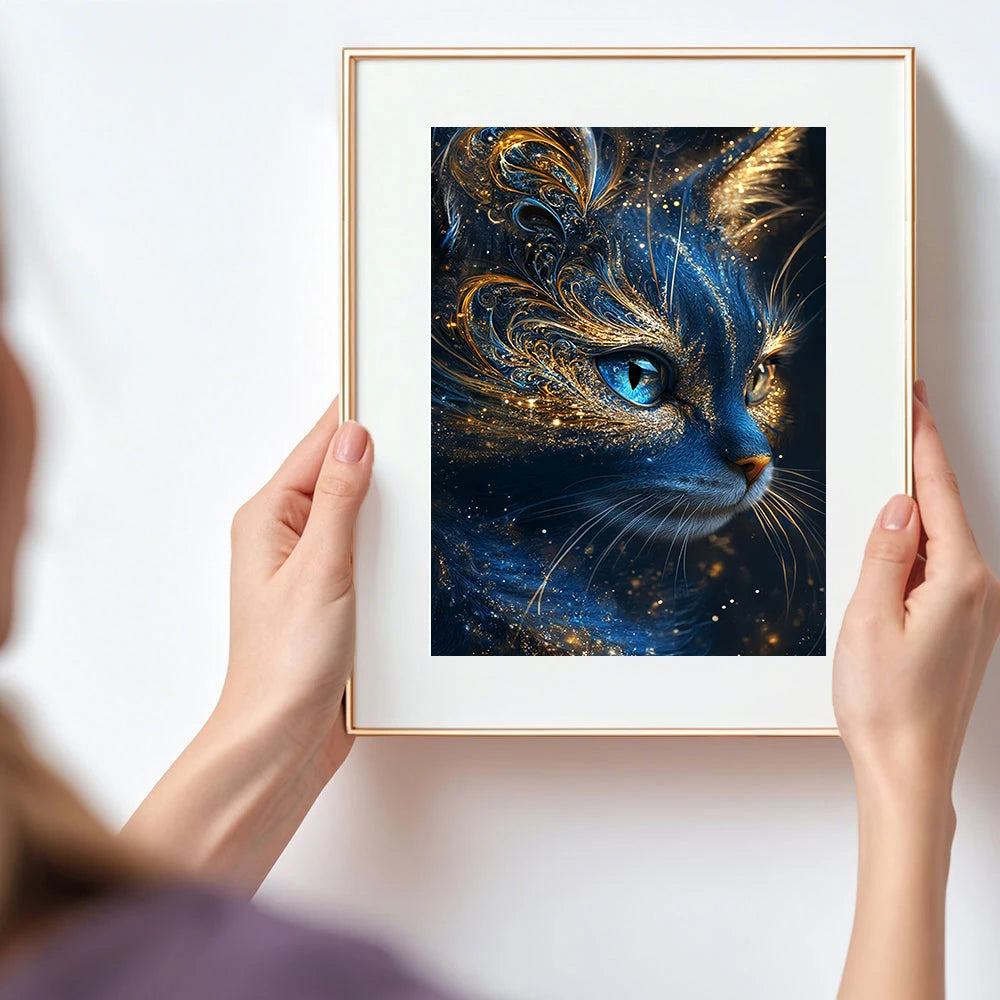Diamond Painting – Magisk katt i nattljus