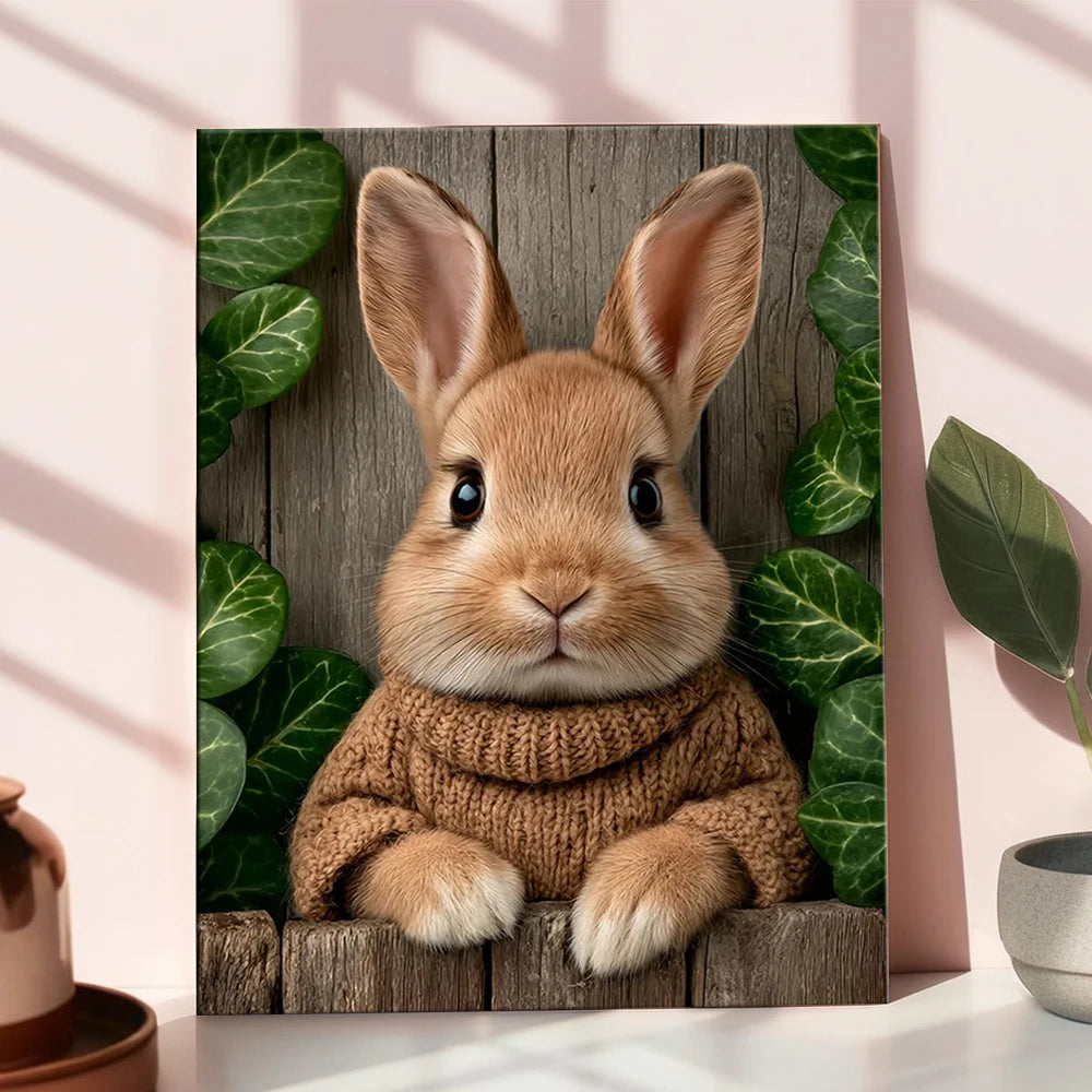 Måla efter nummer – Söt kanin i naturen