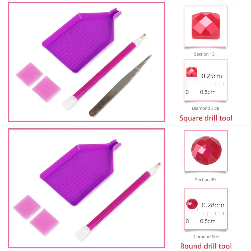 Diamond Painting – mystisk räv under fullmånen