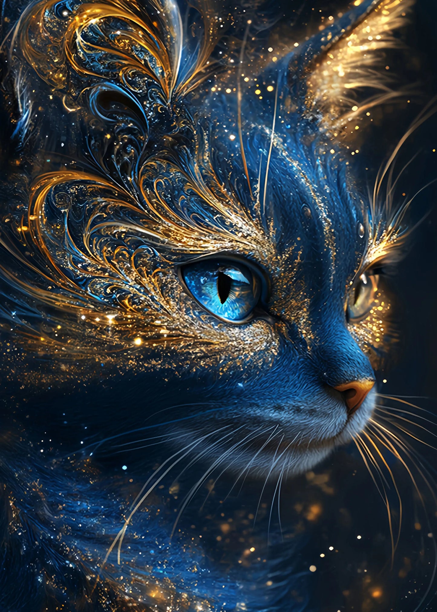 Diamond Painting – Magisk katt i nattljus